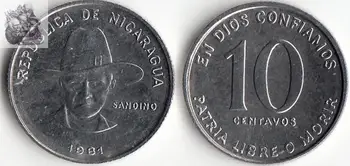 

Nicaragua 10 Centimes 1981 Edition America Coins Original Rare Coin Commemorative Edition 100% Real