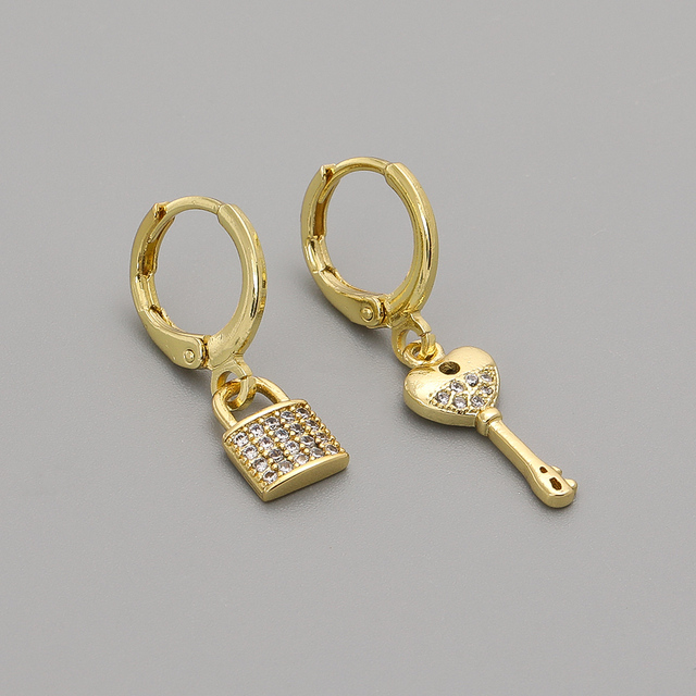 Steel Sinple Lock Women Dangle Earrings Gold Color 2021 Hot Fashion Dainty Drop Earrings For Women Jewelry Gift