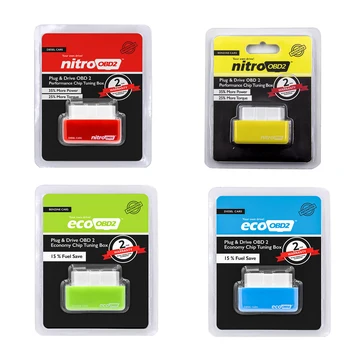 

New More Power Torque Save Fuel 15% NITROOBD2 ECOOBD2 Chip Tuning Box Plug & Driver ECO OBD2 Nitro OBD2 For Benzine Diesel Car