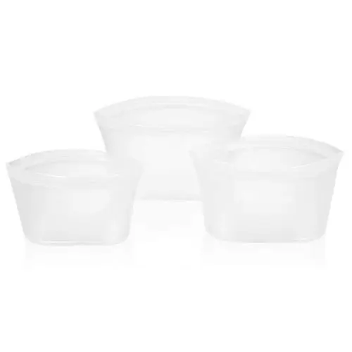 3 PCS Bowls 3 шт. 3 типа силиконовые герметичные контейнеры с замком-молнией для кухонного хранения, многоразовые оригинальные силиконовые чаши для хранения еды, чашки, сумки, набор - Цвет: 3 PCS Bowls