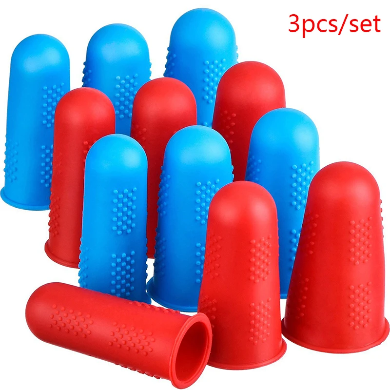 3/5pcs Silicone Finger Protector Sleeve Cover Anticut Heat Resistant