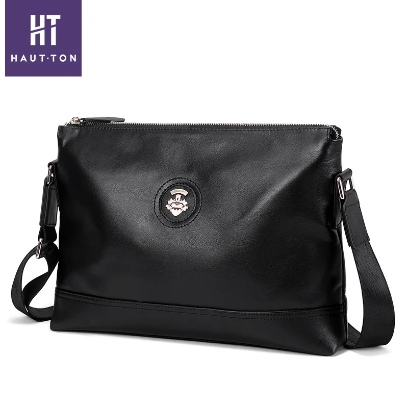 

Haut Ton New Style Shoulder Bag Men's Genuine Leather Cross Large-Volume Korean-style Tide-Layer Leather Backpack Men Fashion Me