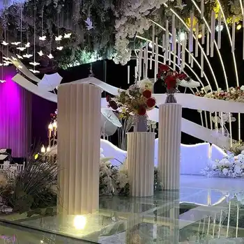 

4pcs Wedding Props Cylinder Christmas Birthday Party Decoration Origami Shopping Mall Window Road Lead Ornaments Candy Stand