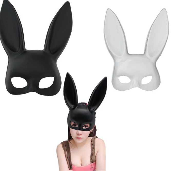 

EMS 100pcs High-quality Bunny Ball Mask Halloween Long Ears Rabbit Mask for Party Costume Cosplay Masquerade Dancer