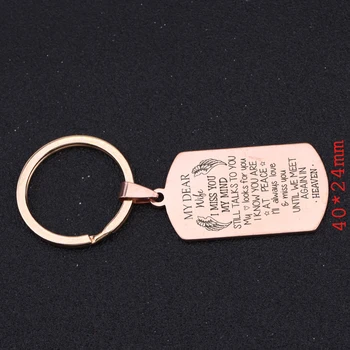 

My Dear Wife I Miss You My Mind Still Talks To You Hand Stamped Keychain Wife Loss Jewelry Memorial Accessories