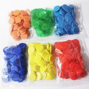 50 unidades/juego de fichas de plástico de alta gama para juego de Bingo, accesorios para enseñanza de monedas de plástico, 25mm