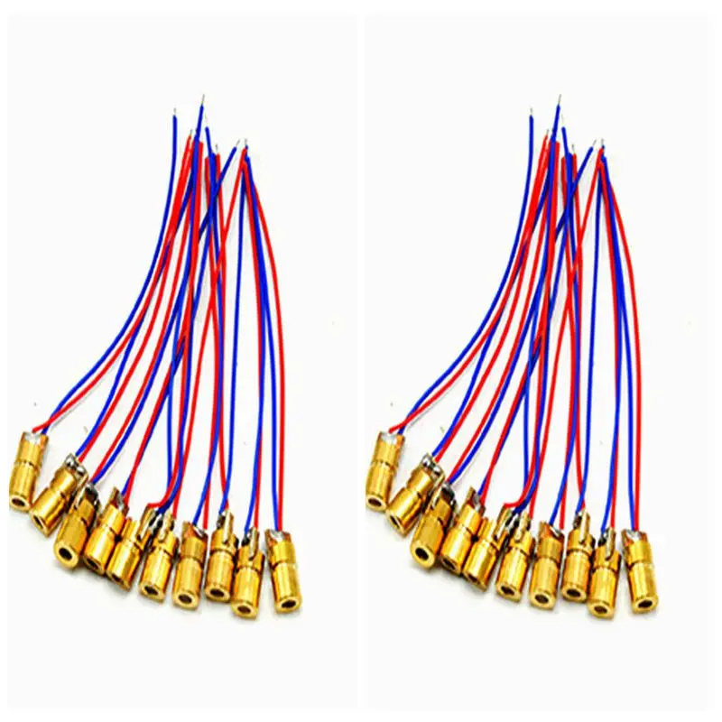 20/30/50/100Pcs Mini 1Mw 650Nm Modulo Laser Rosso Dot Diodo Led Luci 3V 6 X10Mm