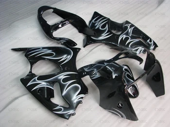 

Bodywork for Kawasaki ZX6r 2001 for Kawasaki ZX6r Body Kits 00 Ninja ZX-6r Full Body Kits 2000 - 2002 Black Silvery Flame