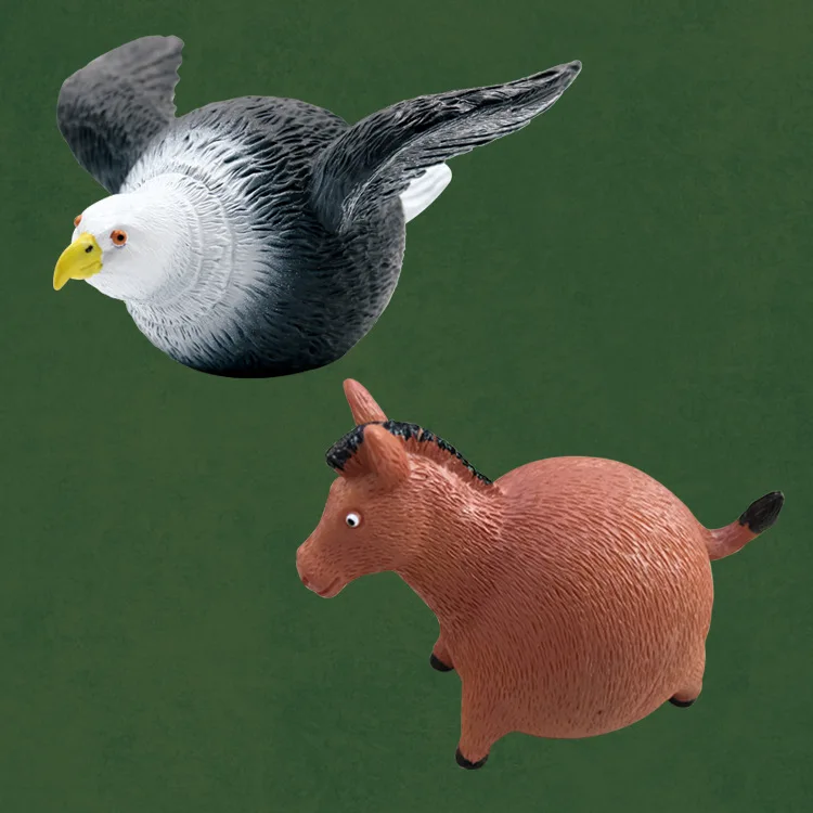 When Animals Are Getting Fat Deer Horse Giraffe Condor Leopard Crocodile Children Sound Making Soft Silcone Toy Model