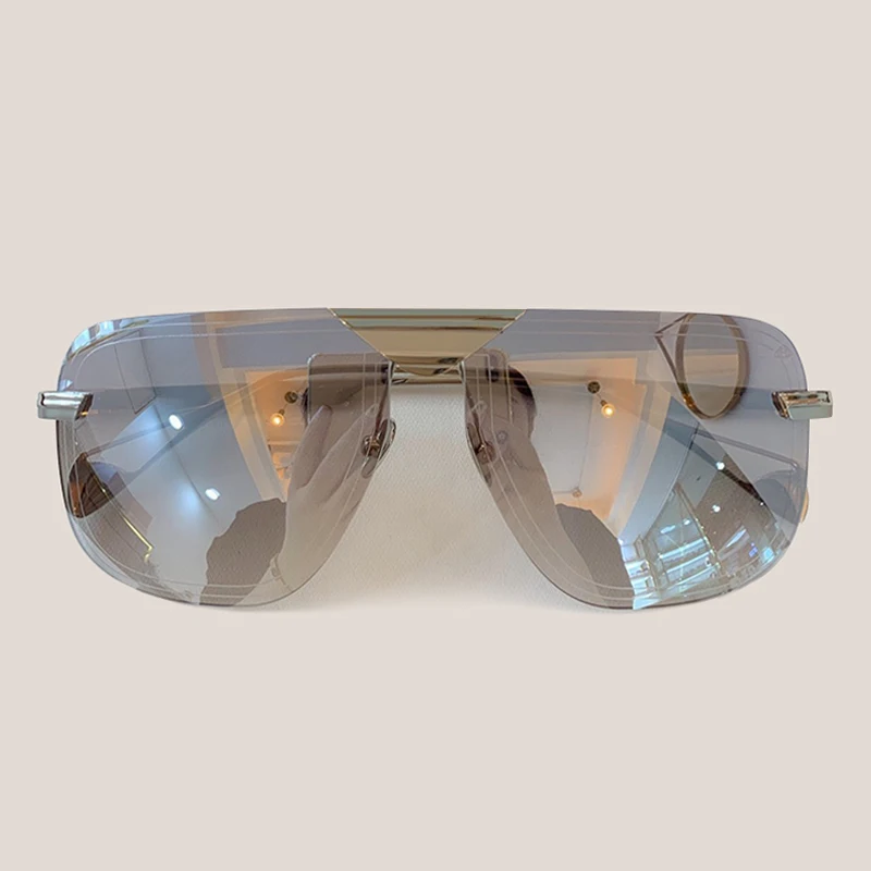 No.5 Sunglasses Винтажные зеркальные безободковые солнцезащитные очки, женские винтажные очки, солнцезащитные очки для женщин - Цвет линз: No.5 Sunglasses