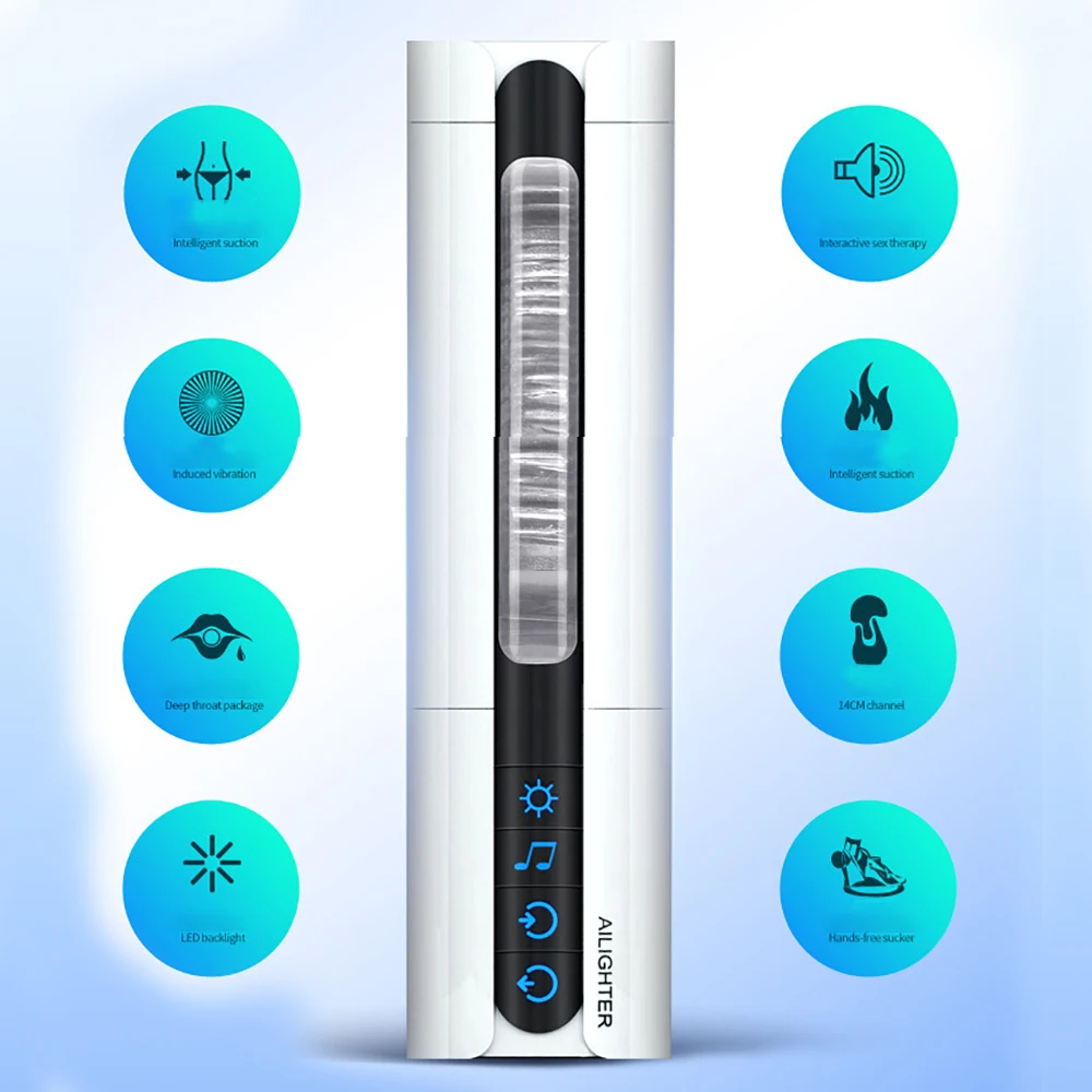 Men Masterbation Machine Electric Automatic Smart Voice Heating Vibrating Sucking Shocker Hands Free Blowjob Machine 5
