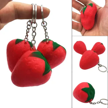 

Strawberry Scented Slow Rising Squeeze Stress Reliever Toy Key Buckle Kid Toy Funny toy Cute gift New LS 1205
