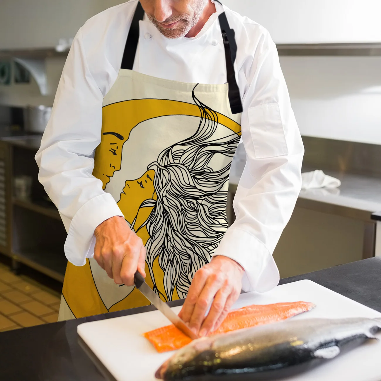Регулируемый Фартук для приготовления пищи, кухни, ресторана, бара, шеф-повара, унисекс, тканевые фартуки для женщин, мужчин и детей