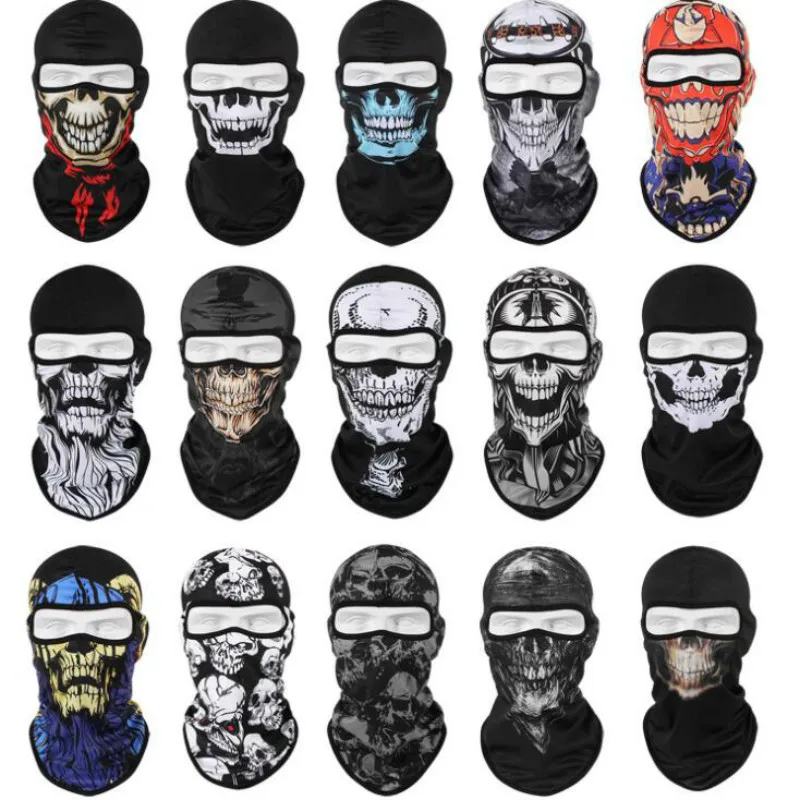 Мотоциклетная маска для лица, крутой робот, скелет, маска на Хэллоуин, шарф, повязка на голову, Балаклавы для велоспорта, рыбалки, лыжного спорта