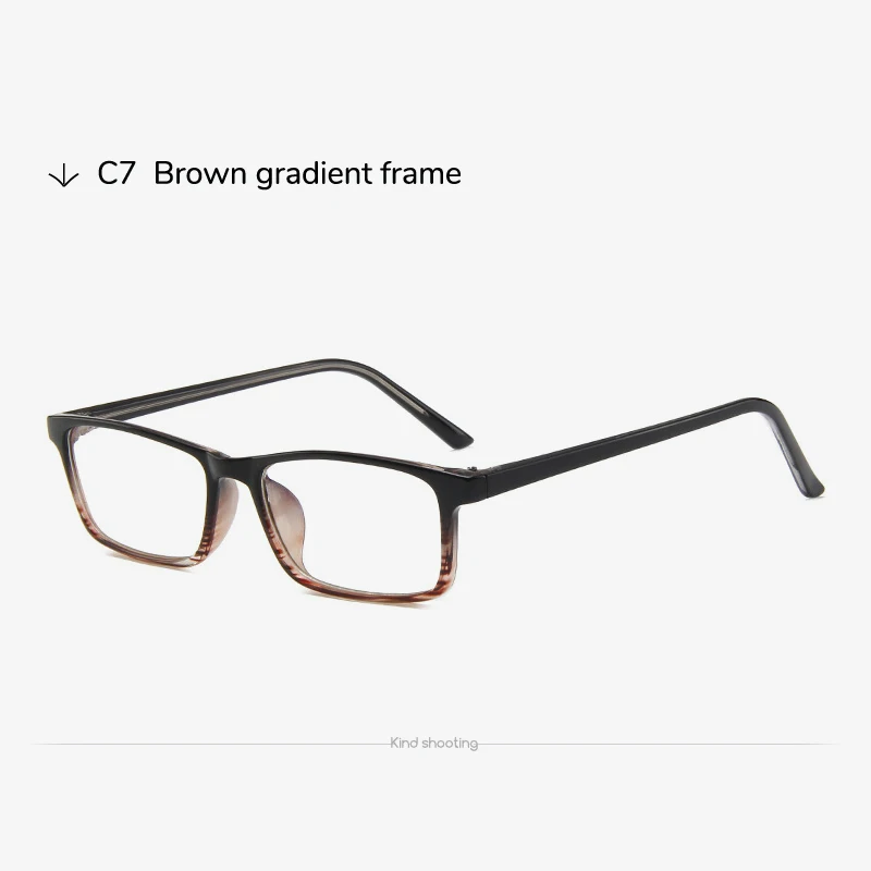 Brown Gradient Toketorism прямоугольные градиентные оправы для очков для мужчин по рецепту винтажные женские аксессуары - Цвет оправы: Brown Gradient
