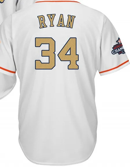 For men А+++ качество для мужчин золото Хьюстон 34 Ryan 41 Peacock 43 Lance McCullers 50 Charlie Morton 60 Keuchel Джерси - Цвет: For men