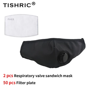

TISHRIC PM2.5 Replaceable Mask Filter Respirator 5 Layers Protect Haze Dust Cotton Mask With Valve Washable For Adult Mouth Mask