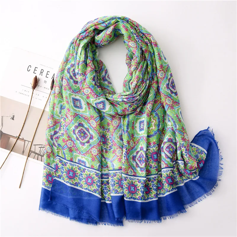 

2020 New Spring Geometry Print Fringe Scarves Shawls Long Beach Soft Viscose Geometric Wrap Scarf Hijab Free Shipping