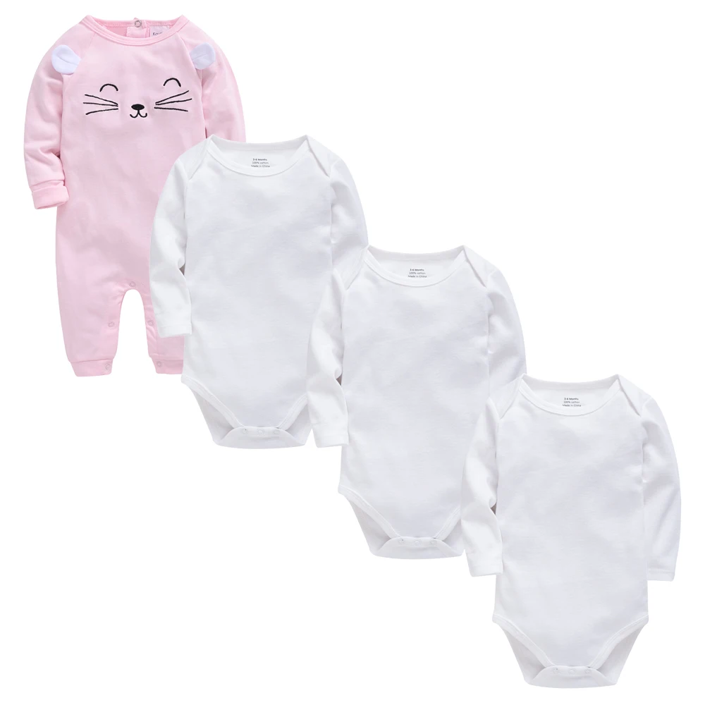 

4pcs/lot Newborn Girl Clothes Set Breathable roupas de bebe Clothing Cotton Full Sleeve Body bebe set Baby