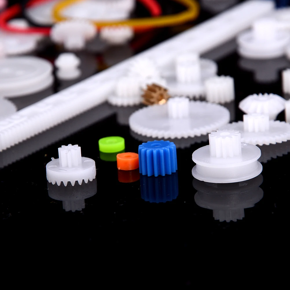 Transmission Gear 60 Pcs/set Plastic Gear Set DIY Rack Pulley Belt Worm Single Double Gears