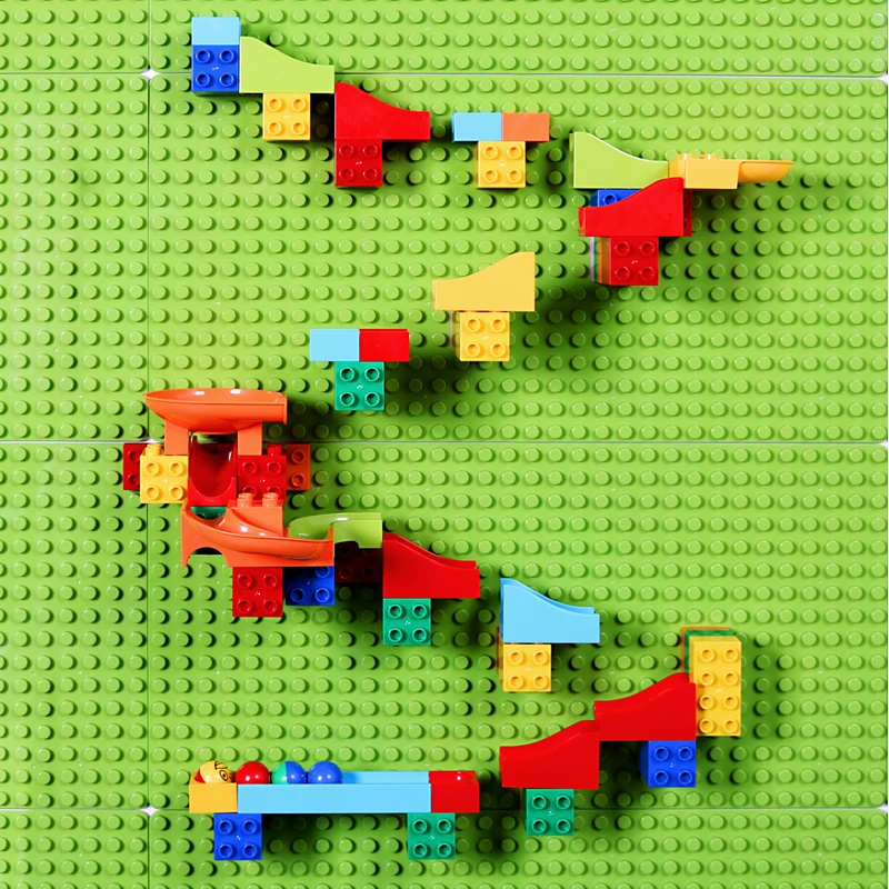 

Children DIY Building Blocks Wall Marble Race Run Blocks Compatible LogoINGly Duploed Base Plate Funnel Slide Wall Baseplate Toy