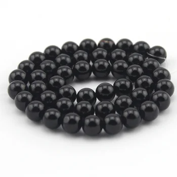 

Free Ship Top Quality A Grade Natural Stone Black Agate Onyx Round Gemstone Loose Beads 4/6/8/10/12/14MM