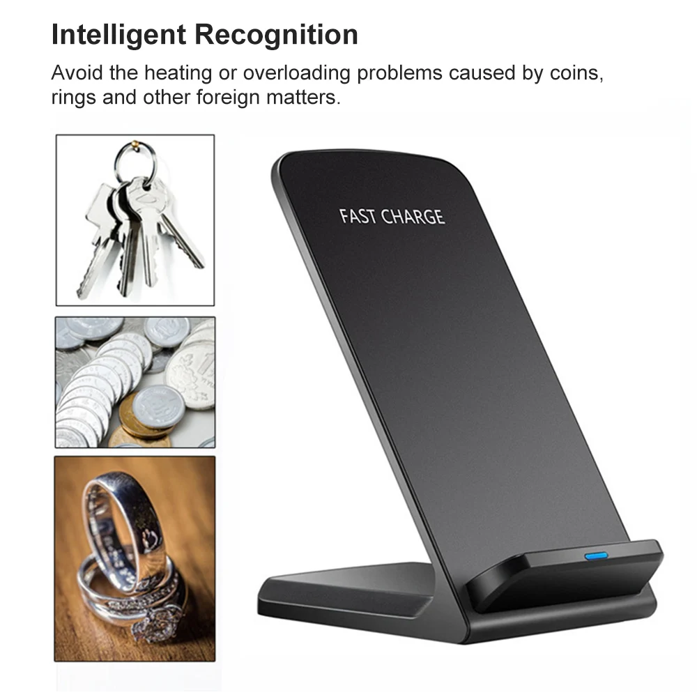Universal Qi Wireless Charger Vertical Fast Charger For iPhone USB Charger 10W Power Charging For Samsung S8 S9 Smart Phones
