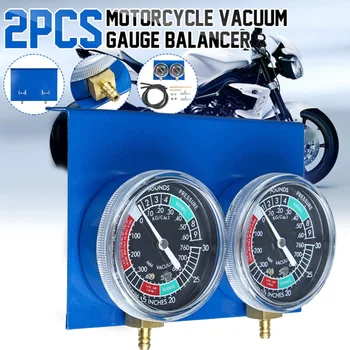 

Motorcycle Carburetor Vacuum Gauge Balancer Synchronizer Tool W/Hose Kit With Vacuum Hose Connectors Accessories Blue+Black
