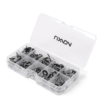 

Top Quality 80Pcs Stainless Steel Sea Carp Fishing Rod Guide Tip Repair Kit Set DIY Eye Rings Different Size Frames with Box
