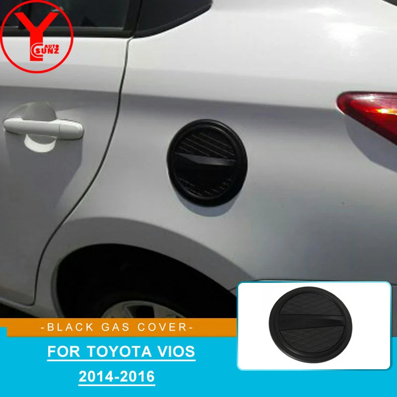 black fuel tank cover For toyota vios sedan 2014 2015 2016 ABS gas