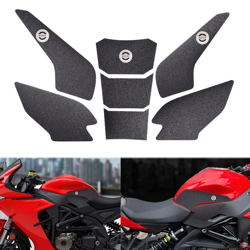 

1 Set for QJMOTOR Race 600 Motorcycle Fuel Tank Pads Protector Sticker TPU Rubber Knee Grip Traction Side Pad Motorcycle Styling