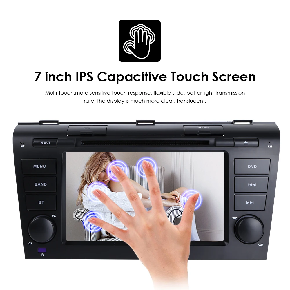 Best 1024*600 2G+16G Android9.0 GPS navi car dvd player radio stereo For MAZDA 3 2004-2009 WIFI DAB Mirrorlink rear camera SWC DVR 4G 15