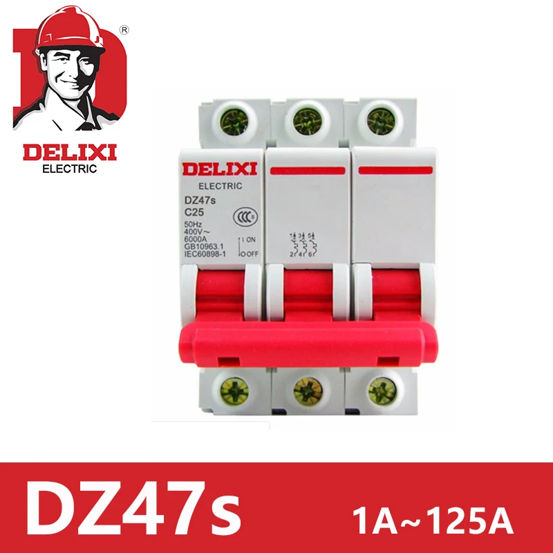 

Circuit Breaker 1A 3A 6A 10A 16A 20A 25A 32A 40A 63A 100A 125A 4P RCBO RCD DZ47s DELIXI Mini Air Breaker