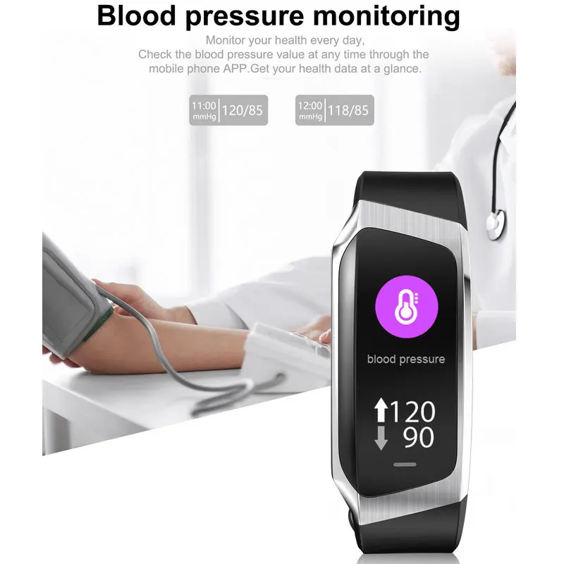 Smart Band E18 цветной сенсорный экран ip67 Водонепроницаемый кровяное давление кислородный пульсометр спортивный браслет Talk Band Mi 3 4