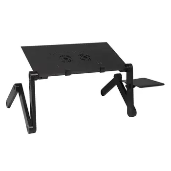 

Aluminum Alloy Computer Desks Portable Adjustable Foldable Laptop Notebook Lap PC Folding Desk Table Vented Stand Bed Tray