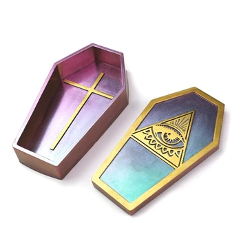 

4 Shape Halloween Coffin Molds Coffin Box Silicone Molds Skull Ghost House Storage Box Resin Casting Mold Kit Art Crafts