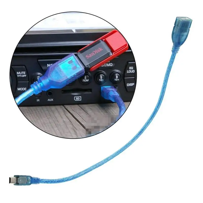 

30cm USB Male to USB Female Car OTG Cable Adapter Vehicle 5P OTG V3 Port Data