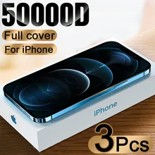 3PCs Full Cover Protective Glass On For iPhone 11 12 7 8 6s Plus Screen Protector For iPhone 11 12 Pro Max X XR XS SE 2020 Glass