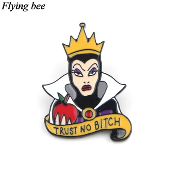 

Flyingbee The queen Badges Cartoon Metal Pins For Women Men Backpack Pin Personality Kids Pin Charm JewelryX0602