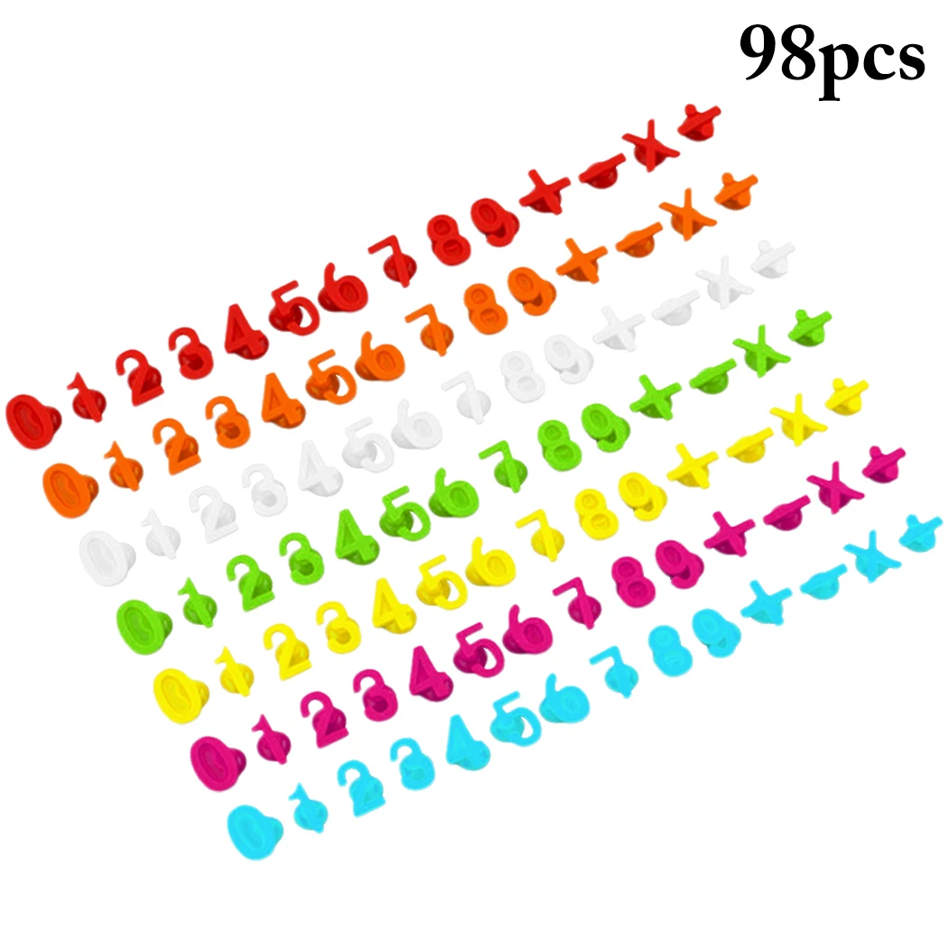 

7 Sets 98 Pcs Drink Glass Tag Creative Silicone Number Wine Glass Charm Suction Number Wine Glass Marker For Bar Party Supplies