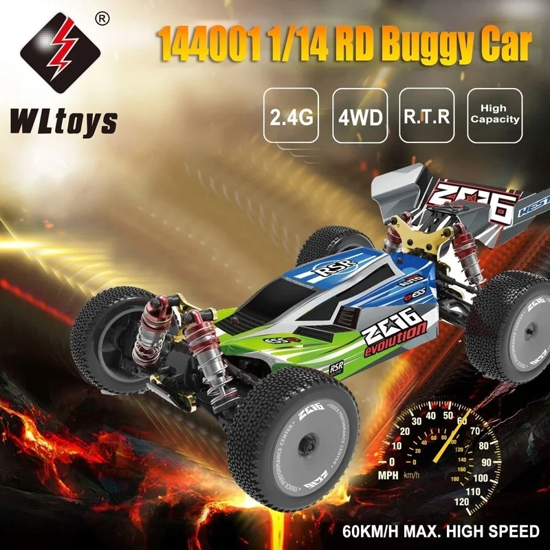 Wltoys 144001 1/14 4WD сплав 60 км/ч высокоскоростное радиоуправляемое Багги электрическая машинка игрушки 100 м Дистанционное управление автомобиль дизайн Дрифт автомобиль