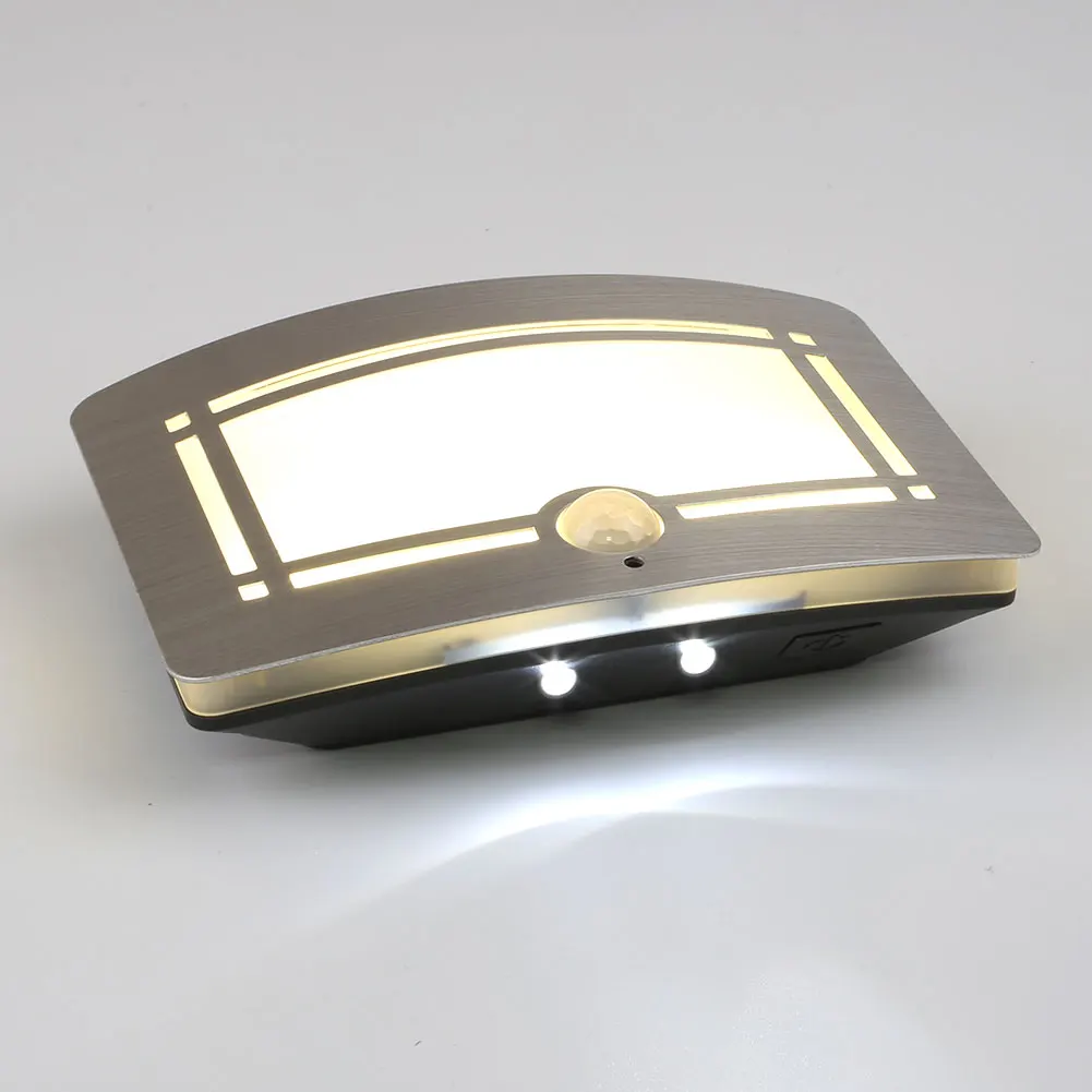 Body Motion Sensor Activated Battery LED Wall Lamp Light Outdoor Balcony