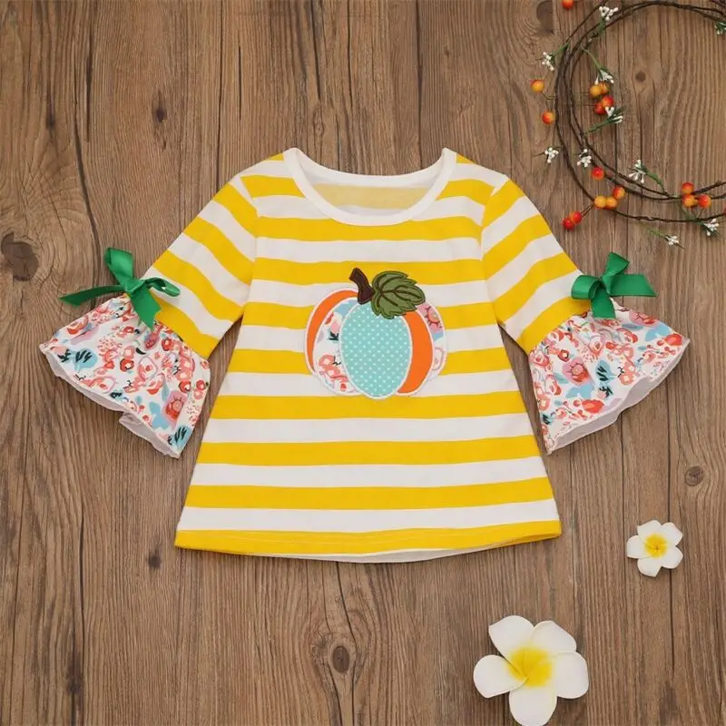 Emmababy Halloween Outfit Baby Boys Girls Pumpkin Tops T-shirt Long Pants Clothes Costume