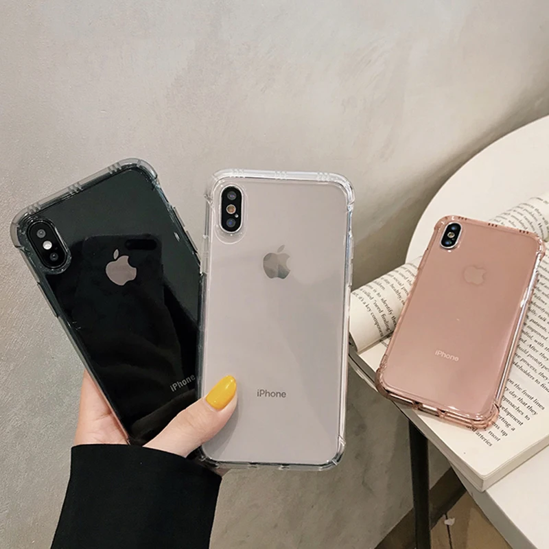 

VZD Dual Layer Drop proof Clear Case for iPhone Galaxy iPhone X Xs Max 6 6s 7 8 Plus Case Soft Transparent crystal cover
