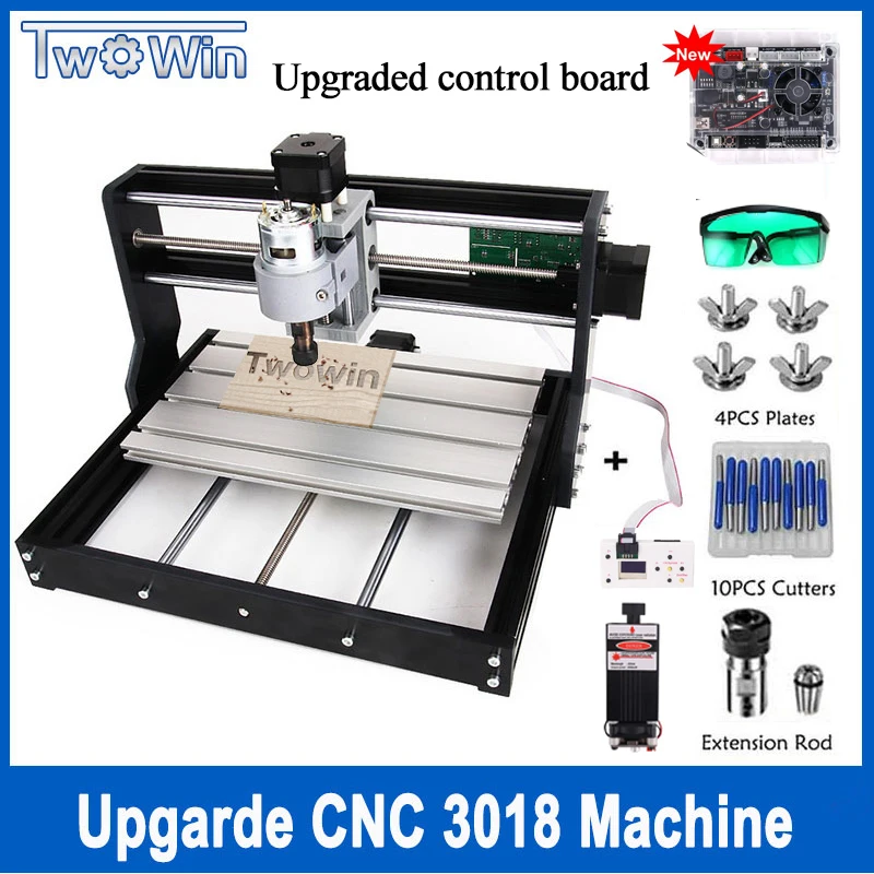 Обновление ЧПУ 3018 Pro контроллер grbl Diy мини ЧПУ, 3 оси pcb фрезерный станок, дерево маршрутизатор Лазерная гравировка с Оффлайн