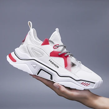 

2020 Summer Outdoor Men Shoes Casual Lace-up Chunky Sneakers Mesh Breathable Comfortable Fashion Ins Tide Sport Shoes