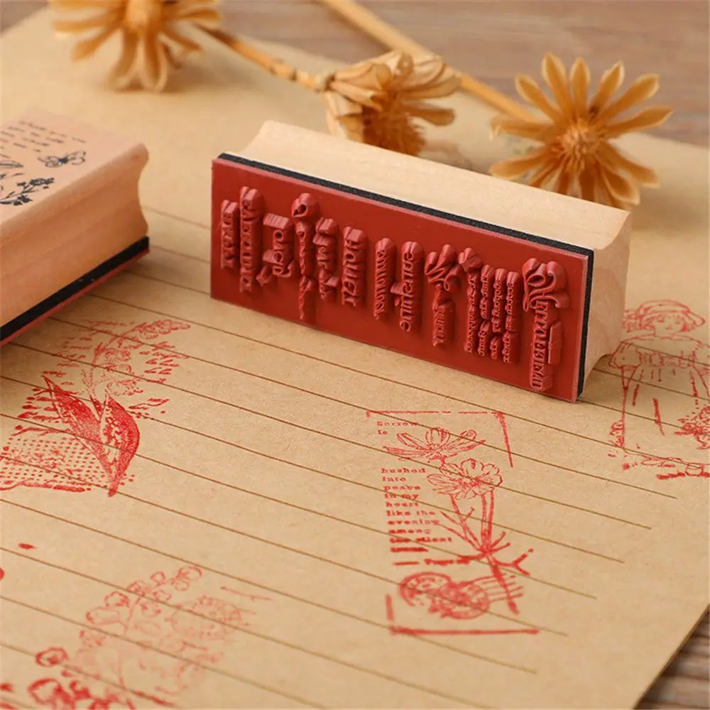 Rubber Stamps 1PCS Wooden Plant Flower Girls Seal Vintage DIY Crafts Sewing Stamping Scrapbooking Accessories wooden stamp