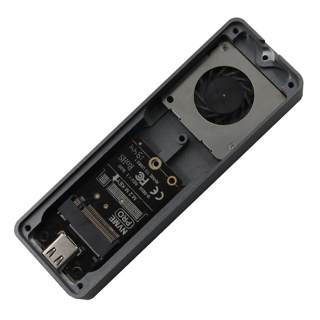  JEYI i9/i9 mini HDD Gehäuse mit Eingebautem Coolling Fan NVME ZU TYPE-C Aluminium TYP C3.1 JMS583 m