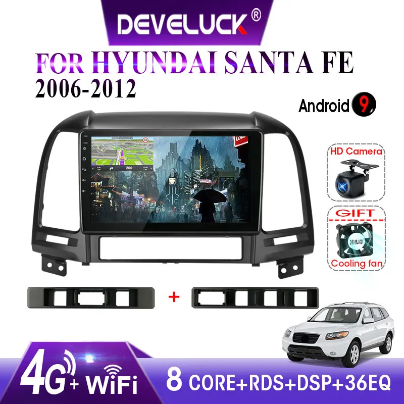

Android 9.0 9" 2din Car Radio Multimedia DVD Player GPS Navigation Head Unit For HYUNDAI SANTA FE 2 2006-2012 2G+32G 8 CORE RDS