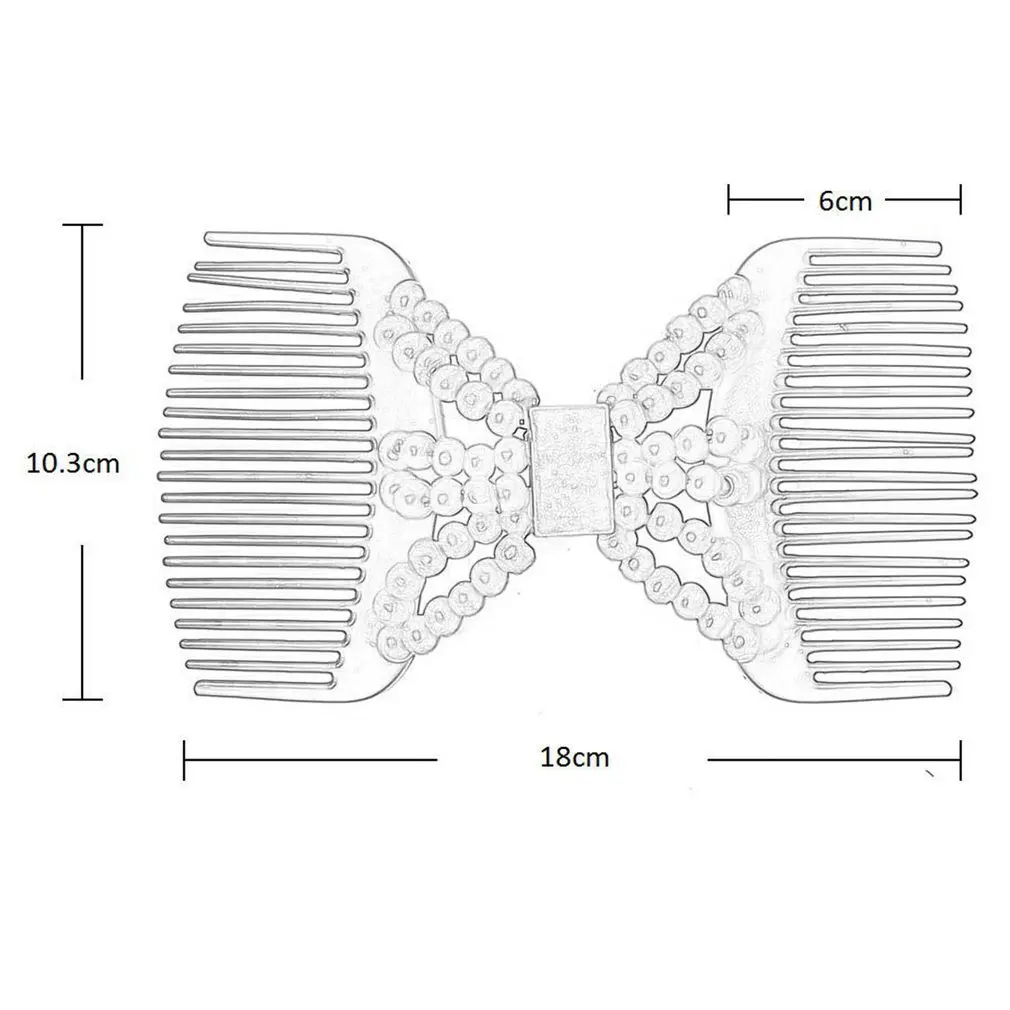 Ladies Magic Hair Comer Hand Beads Headwear Double Row Combs Durable Compact Combs Women's Beautiful Combs